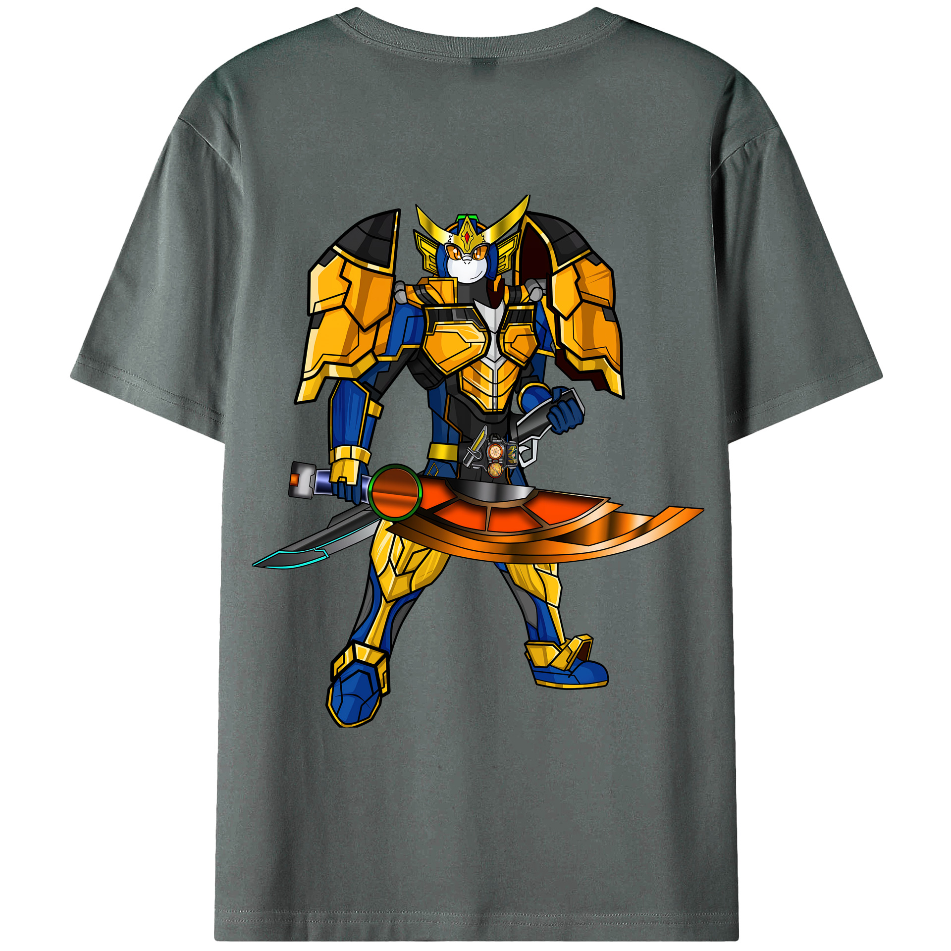 （画像用） Digimon デジタルモンスター/デジモン 綿100％ メンズ半袖Tシャツ（バックプリント） 通気性